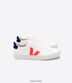 R2D2F216Veja CAMPO CHROMEFREE LEATHER WHITE ORANGE FLUO