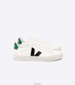 R2D2F220Veja CAMPO CHROMEFREE LEATHER WHITE BLACK EMERAUDE