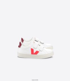 R2D2F2322Veja ESPLAR CHROMEFREE LEATHER WHITE ROSE FLUO MARSALA