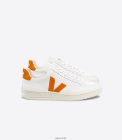 R2D2F236Veja V-12 LEATHER WHITE PUMPKIN