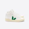 R2D2F276Veja MINOTAUR CHROMEFREE LEATHER WHITE EMERAUDE BUTTER