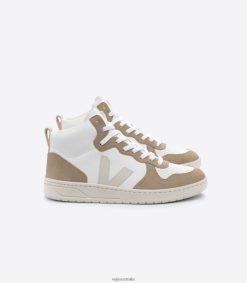 R2D2F280Veja V-15 CHROMEFREE LEATHER WHITE PIERRE SAHARA
